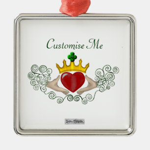 Ornamento De Metal O Claddagh (cor completa)