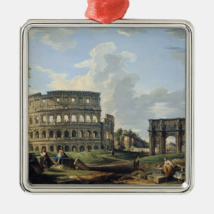 Ornamento De Metal O Colosseum e o arco de Constantim
