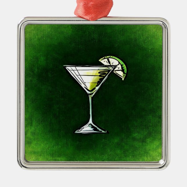 Ornamento De Metal O coquetel verde abcina (Frente)