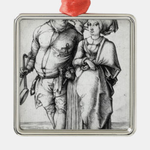 Ornamento De Metal O cozinheiro e sua esposa