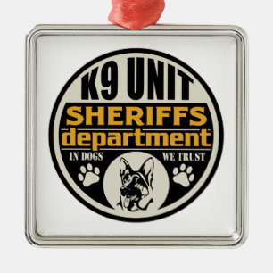 Ornamento De Metal O departamento de xerife da unidade K9