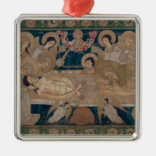Ornamento De Metal O Entombment, escola de Moscovo, 1678