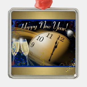 Ornamento De Metal O feliz ano novo