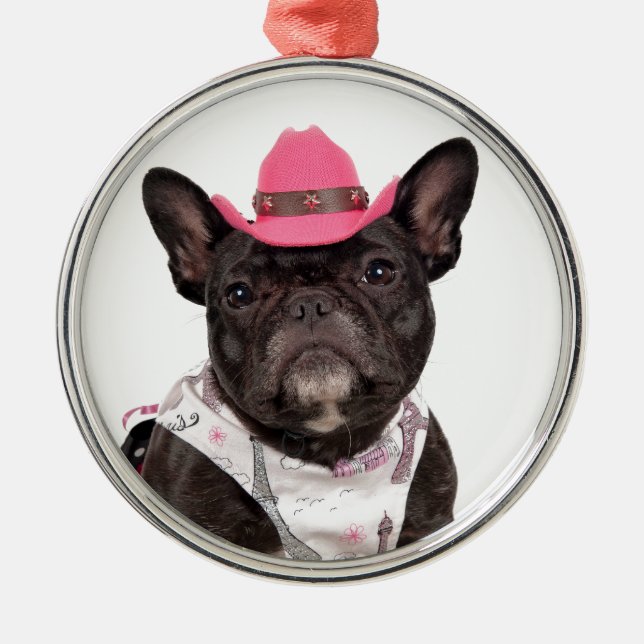Ornamento De Metal O Frenchie (Frente)