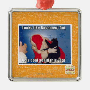 Ornamento De Metal O gato do porão obtem o carvão