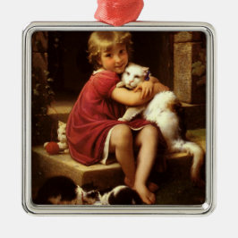 Ornamento De Metal O Gato Pet Favorito da Menina (Perrault)