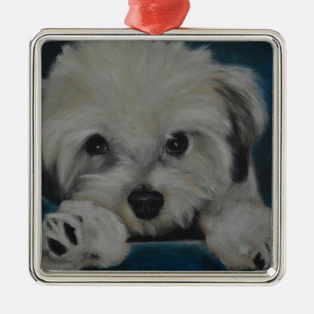 Ornamento De Metal O Havanese (Frente)