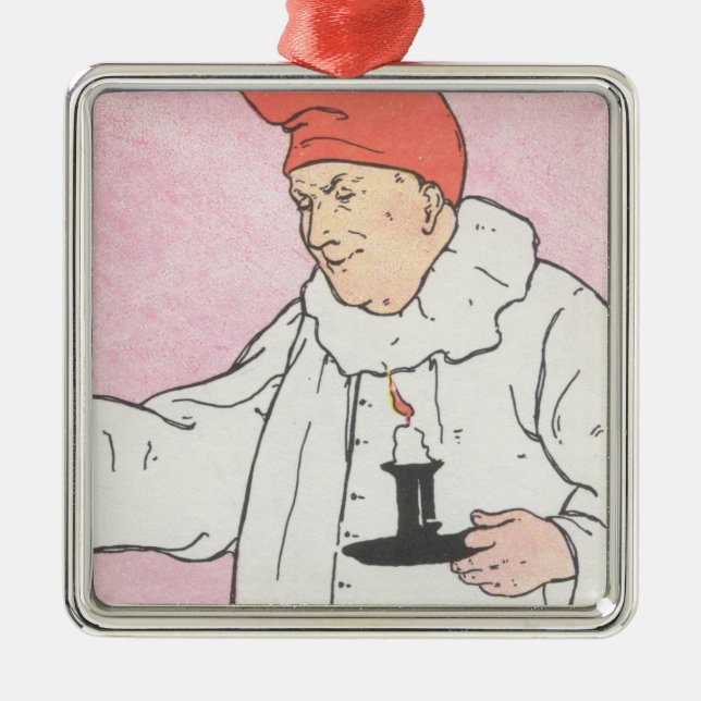Ornamento De Metal O homem na lua olhou para fora da lua (Frente)