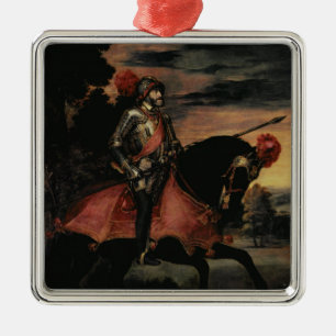 Ornamento De Metal O imperador Charles V a cavalo
