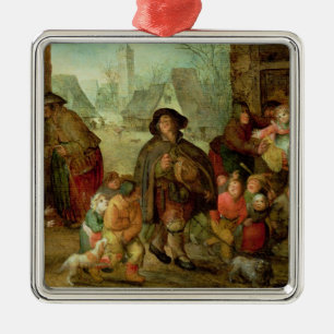 Ornamento De Metal O jogador cego de Hurdy Gurdy