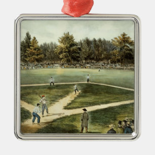 Ornamento De Metal O jogo nacional americano do basebol