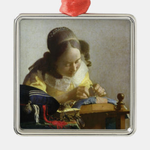 Ornamento De Metal O Lacemaker, 1669-70