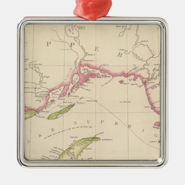 Ornamento De Metal O Lago Superior (Frente)