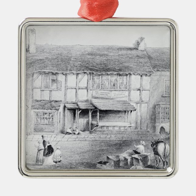 Ornamento De Metal O lugar de nascimento de Shakespeare (Frente)