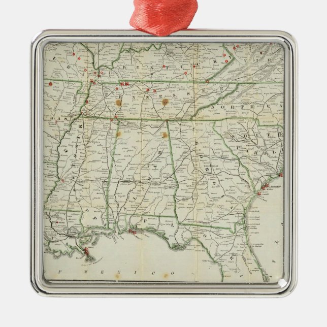Ornamento De Metal O mapa histórico da guerra (Frente)