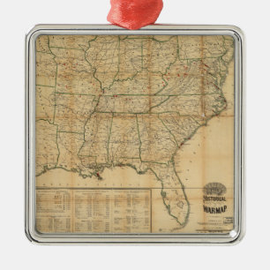 Ornamento De Metal O mapa histórico da guerra civil (1862)
