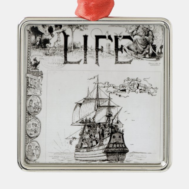 Ornamento De Metal O Mayflower, capa 'de Life (Frente)
