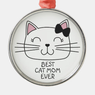 Ornamento De Metal O melhor gato branco que a mãe já teve gatinho de