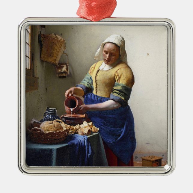 Ornamento De Metal O Milkmaid, c.1658-60 (óleo em canvas) (Frente)