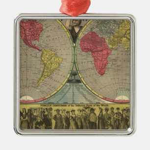 Ornamento De Metal O mundo em uma vista