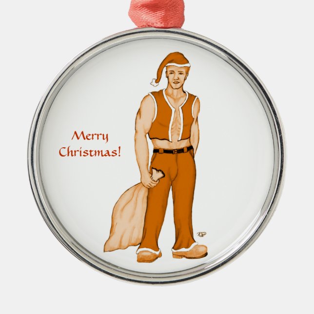 Ornamento De Metal O novo Pai Natal - Feliz Natal! (Frente)