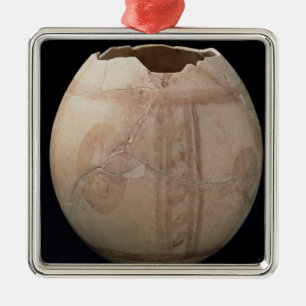 Ornamento De Metal O ovo da avestruz cortou sob a forma de um vaso de