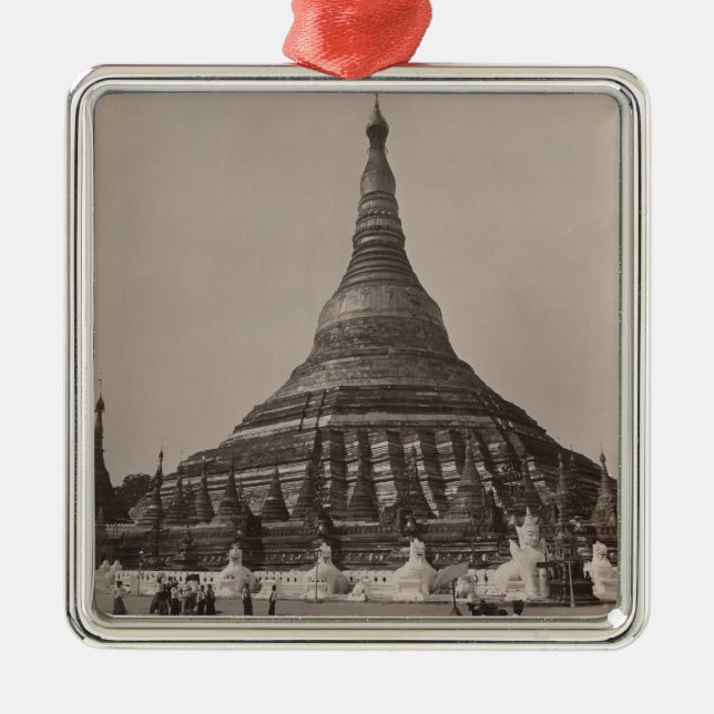 Ornamento De Metal O pagode de Shwedagon em Rangoon, Burma, c.1860 (Frente)