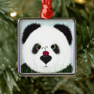Ornamento De Metal O Panda E O Visitante
