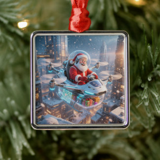 Ornamento De Metal O Papai Noel de Ficção Científica Mais Legal