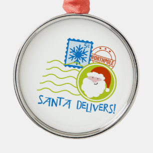 Ornamento De Metal O papai noel entrega!
