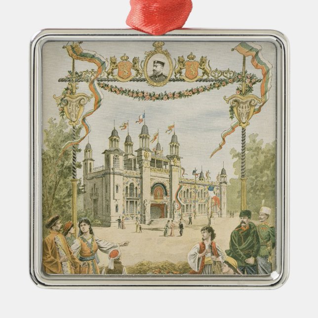Ornamento De Metal O pavilhão búlgaro no universal (Frente)