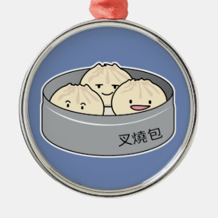 Ornamento De Metal O pequeno almoço chinês do dim sum do bolo da