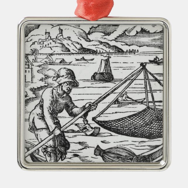 Ornamento De Metal O pescador (Frente)