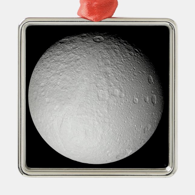 Ornamento De Metal O Polo Sul da Lua de Saturno Tethys (Frente)