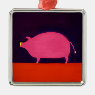 Ornamento De Metal O porco 1998