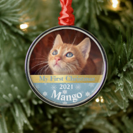 Ornamento De Metal O primeiro metal de Natal de Kitten Personalizado 