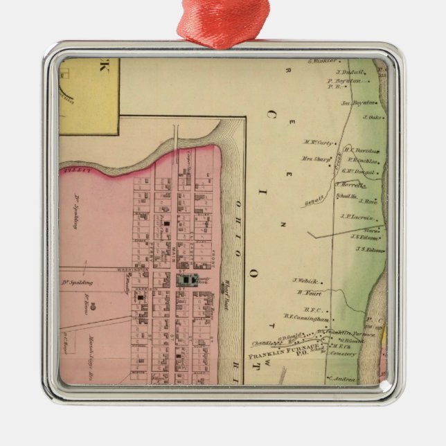 Ornamento De Metal O Rio Ohio e vale superiores 3 (Frente)