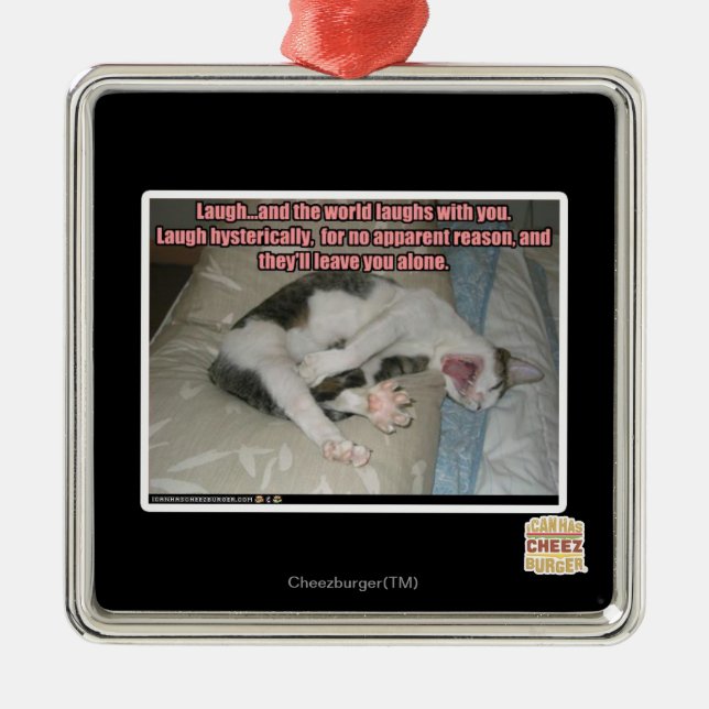 Ornamento De Metal O riso e o mundo riem com você (Frente)