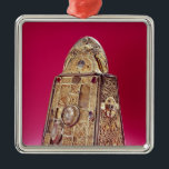 Ornamento De Metal O santuário da Bell de St Patrick<br><div class="desc">O santuário do céltico da Bell de St Patrick, de Armagh, Ireland, c.1100 (bronze com prata & o cristal filigrana e o vidro do ouro) (veja igualmente 344383) localizou no Museu Nacional de Ireland, Dublin, Ireland. O o santuário da Bell de St Patrick, de Armagh, Ireland, c.1100 (bronze com prata...</div>
