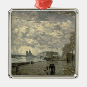 Ornamento De Metal O Seine e Notre Dame