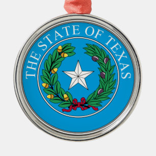 Ornamento De Metal O selo estatal do Texas