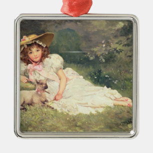 Ornamento De Metal O Shepherdess pequeno