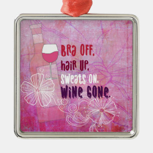 Ornamento De Metal O sutiã fora, cabelo acima, sua sobre, vinho ido