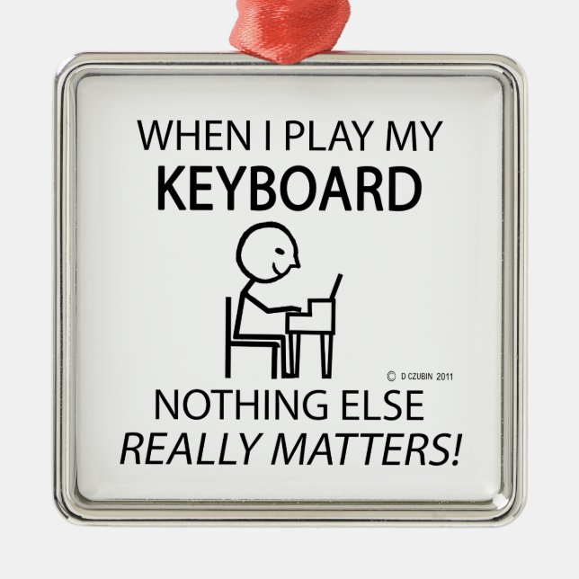 Ornamento De Metal O teclado não importa mais (Frente)