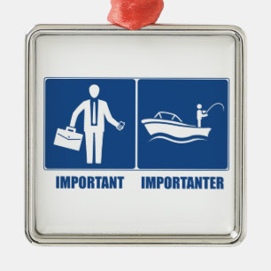 Ornamento De Metal O Trabalho É Importante, A Pesca É Importante