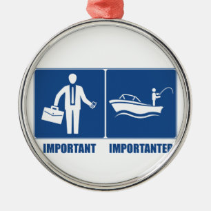 Ornamento De Metal O Trabalho É Importante, A Pesca É Importante