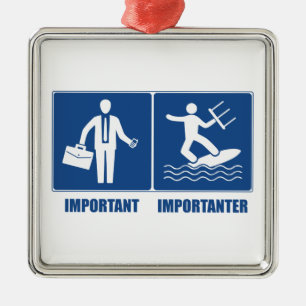 Ornamento De Metal O Trabalho É Importante, O Kitesurfing É Important