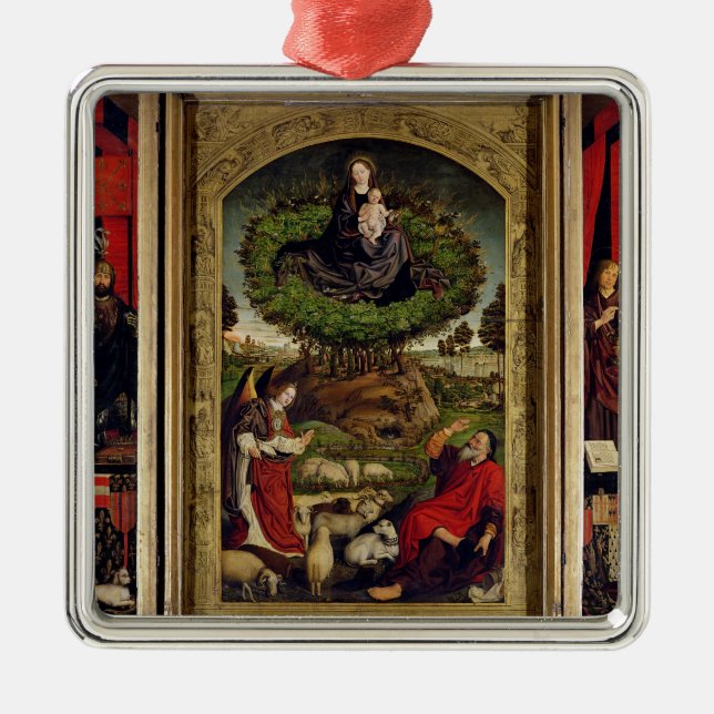 Ornamento De Metal O Triptych de Moses e de Bush ardente (Frente)