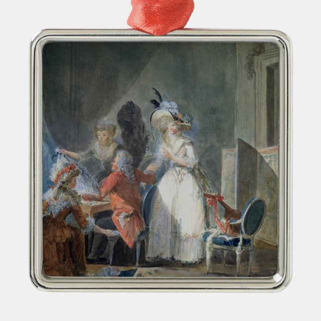 Ornamento De Metal O vendedor da forma (Frente)