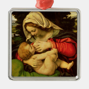 Ornamento De Metal O Virgin do coxim verde, 1507-10